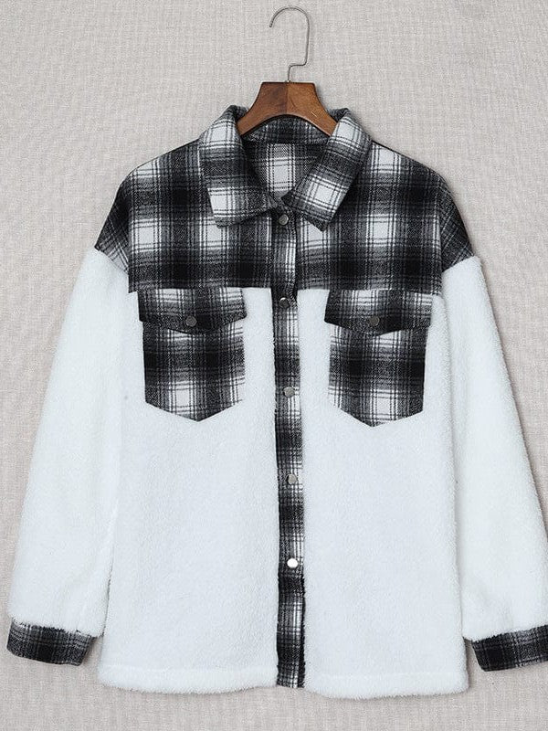 Women's Plaid Lapel Single Breasted Jacket