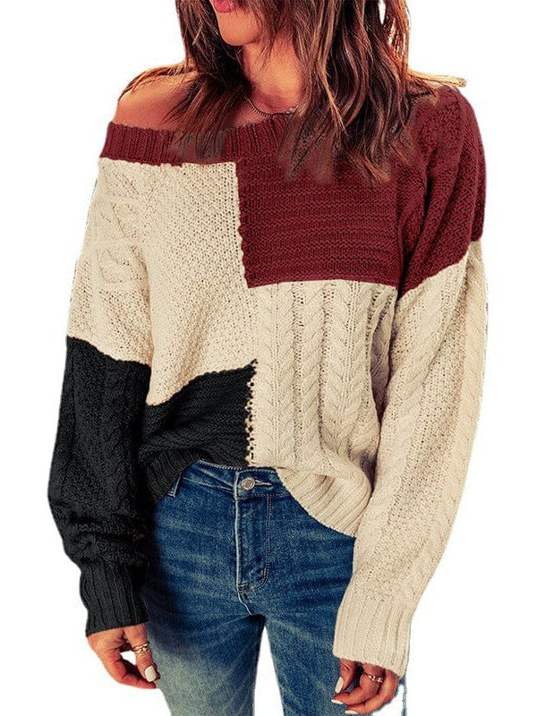 Women's Casual Round Neck Sweater - Long Sleeve Knit Top