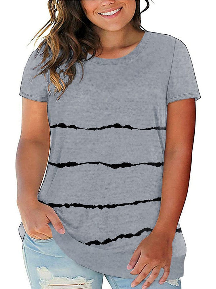 Women's Plus Size Tie-Dye Casual T-shirt