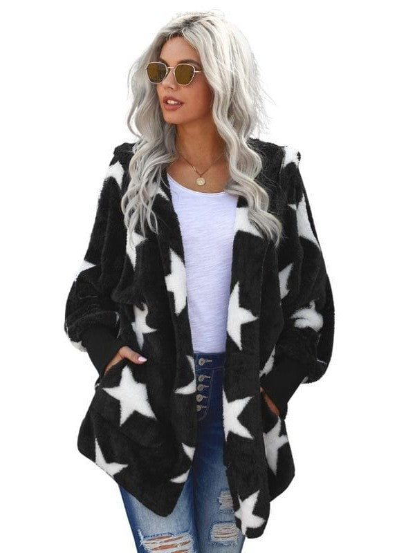 Women's Cozy Hooded Cardigan in Various Colors and Large Sizes