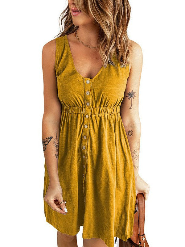 Off-Shoulder Sleeveless A-line Short Skirt in Various Colors