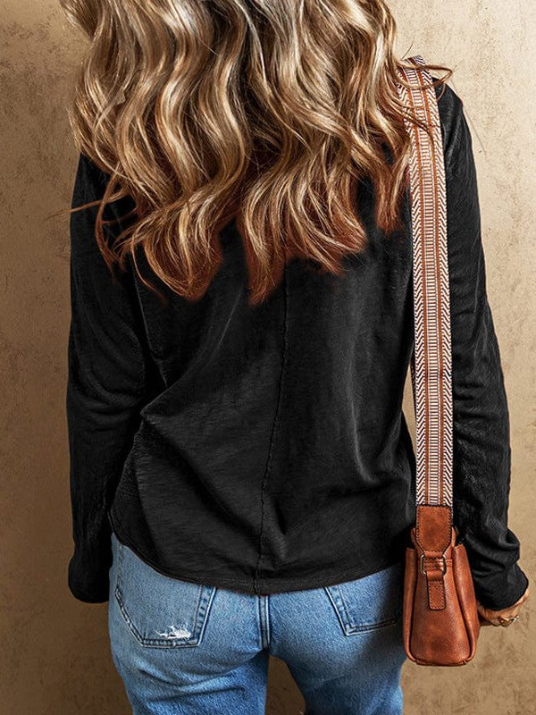 Stylish V-Neck Women's Sweatshirt - Casual Loose Fit Long Sleeve Pullover