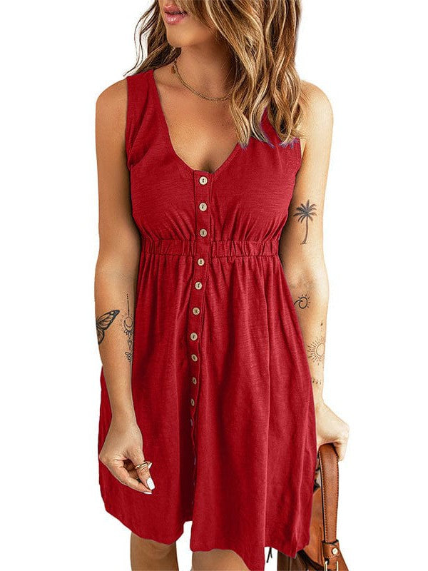 Off-Shoulder Sleeveless A-line Short Skirt in Various Colors