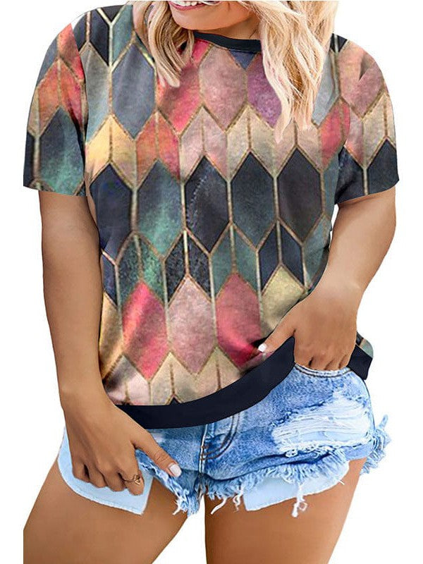 Women's Plus Size Tie-Dye Casual T-shirt