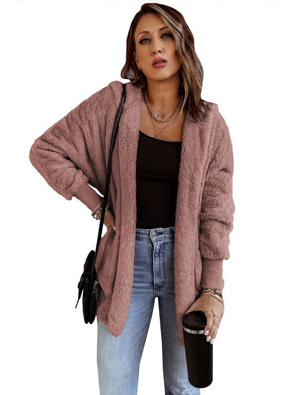 Women's Cozy Hooded Cardigan in Various Colors and Large Sizes