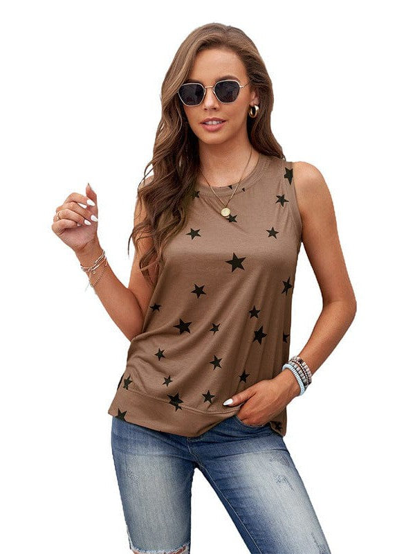 Sleeveless Vest with Contrasting Stitching for Women, Simple and Stylish