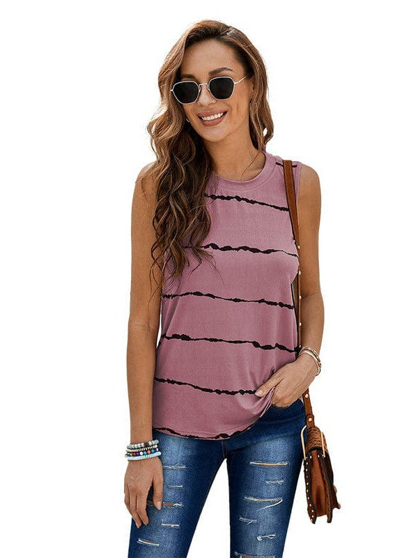 Sleeveless Vest with Contrasting Stitching for Women, Simple and Stylish