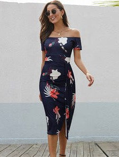 Off-Shoulder Sleeveless A-line Short Skirt in Various Colors