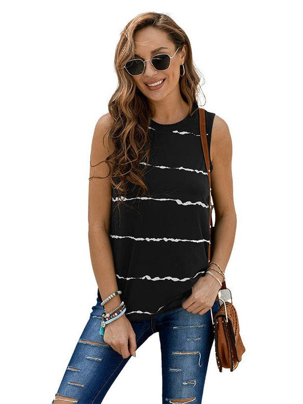 Sleeveless Vest with Contrasting Stitching for Women, Simple and Stylish