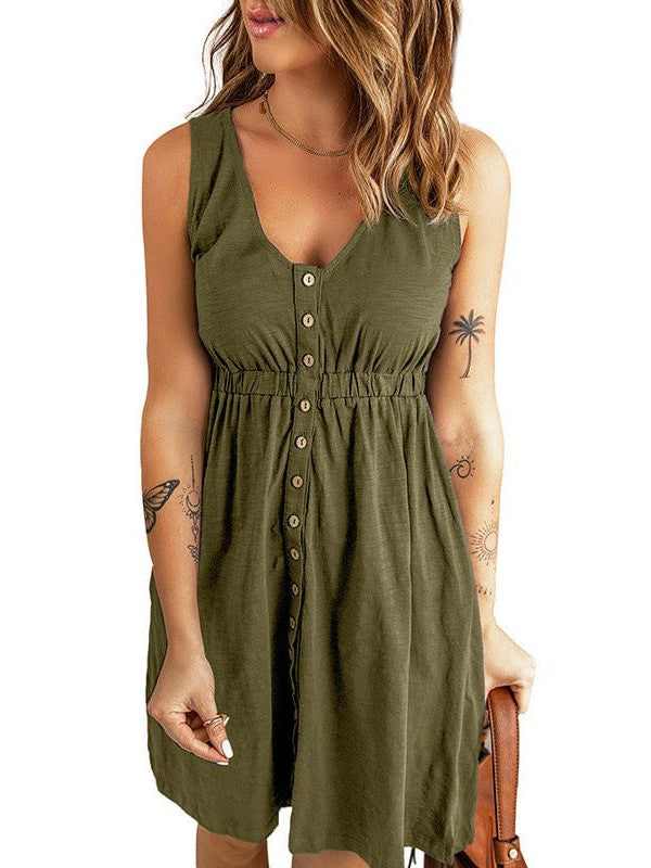 Off-Shoulder Sleeveless A-line Short Skirt in Various Colors
