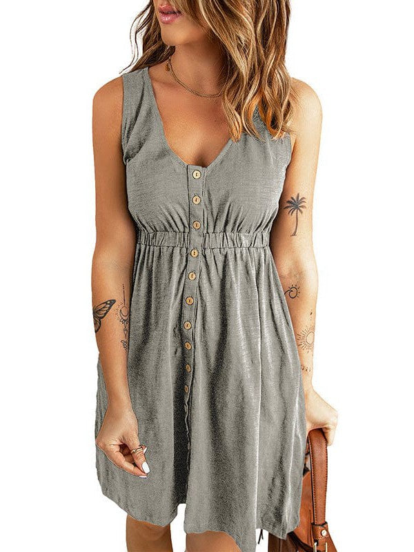 Off-Shoulder Sleeveless A-line Short Skirt in Various Colors