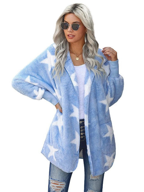 Women's Cozy Hooded Cardigan in Various Colors and Large Sizes