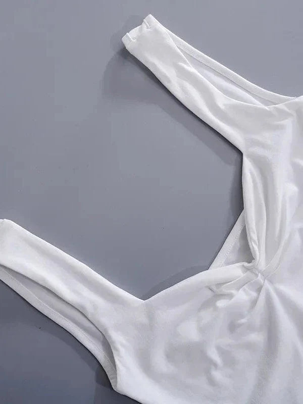 Vintage Square Neck Slit Hem Backless Cropped Tank Top