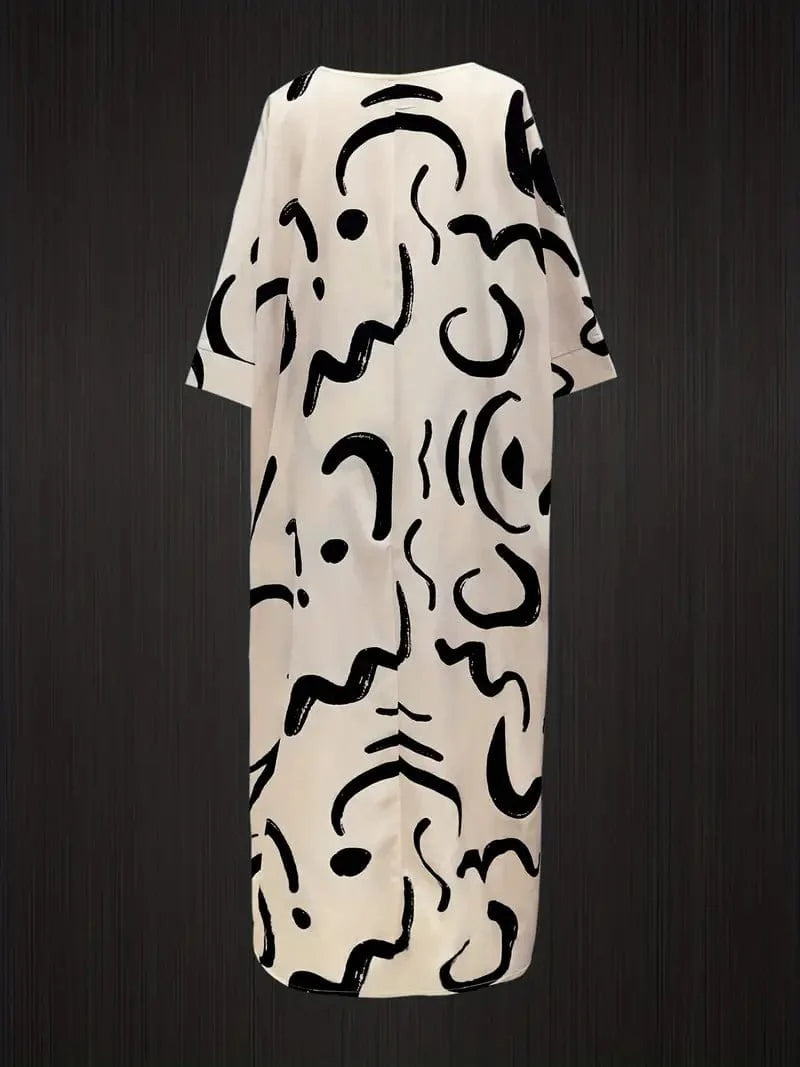 Abstract Pattern Coordinated Two-piece Set, Button-Up Long Sleeve Cardigan & Drawstring Pants Ensemble, Women's Attire