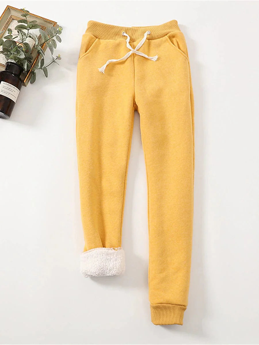 Cozy High-Waisted Fleece Sweatpants for Women, Ideal for Fall and Winter