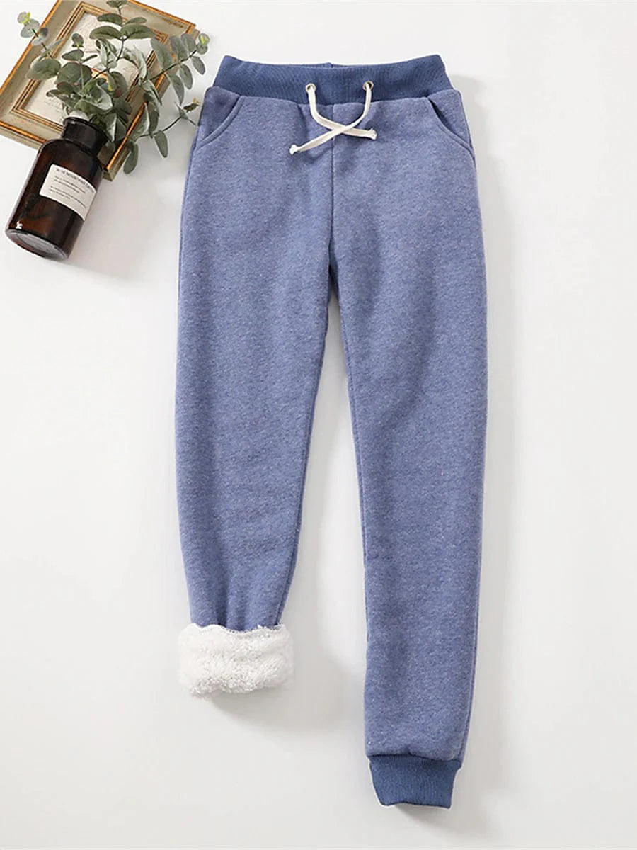 Cozy High-Waisted Fleece Sweatpants for Women, Ideal for Fall and Winter