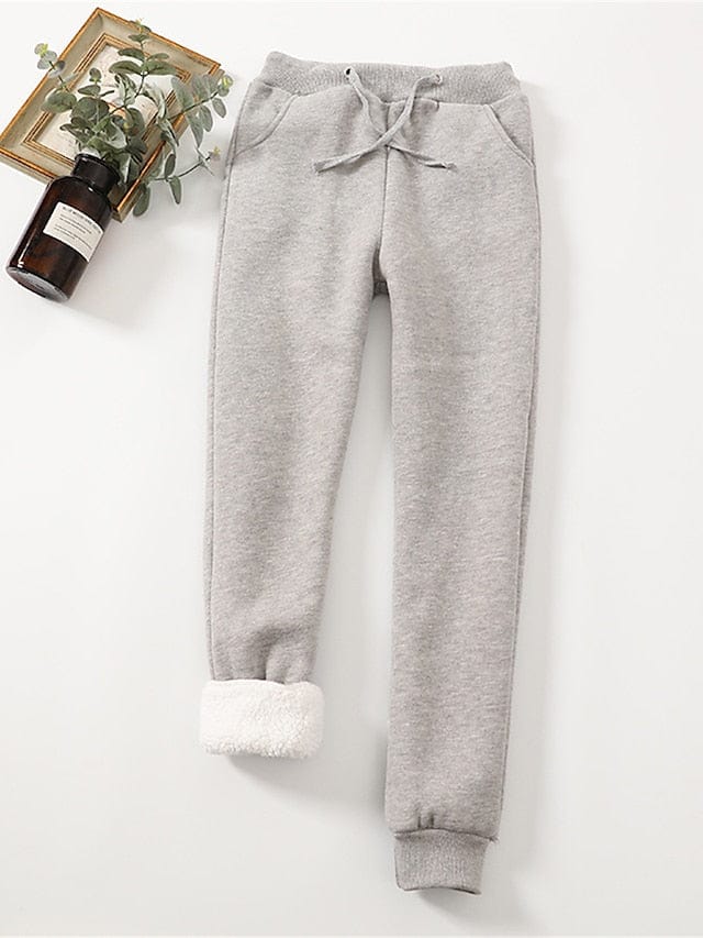 Cozy High-Waisted Fleece Sweatpants for Women, Ideal for Fall and Winter