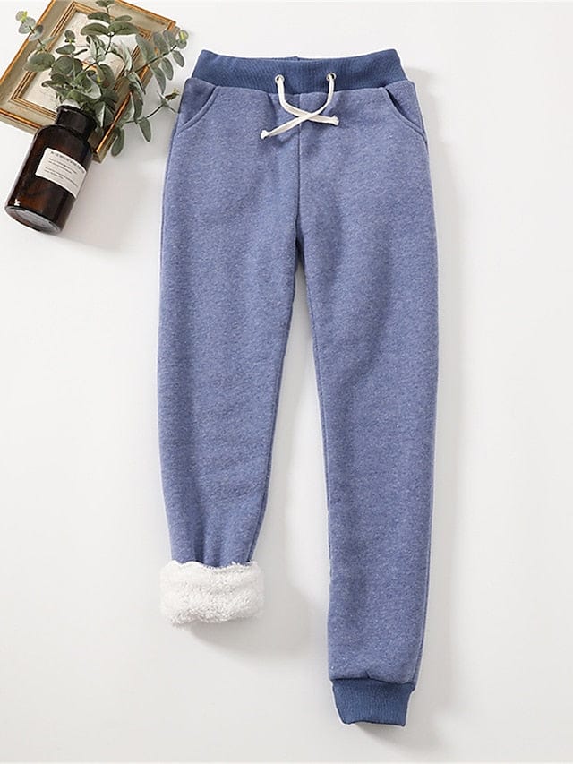 Cozy High-Waisted Fleece Sweatpants for Women, Ideal for Fall and Winter