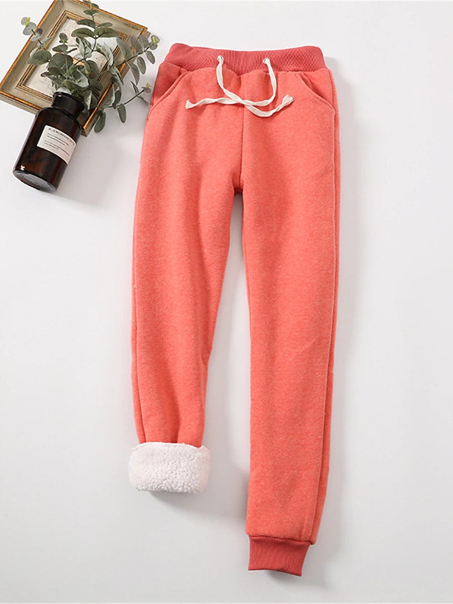 Cozy High-Waisted Fleece Sweatpants for Women, Ideal for Fall and Winter