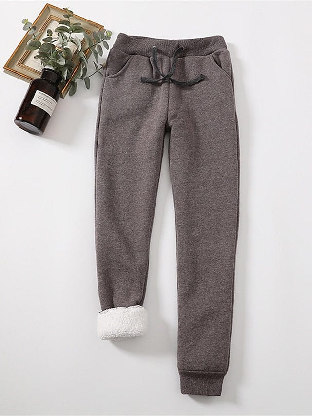 Cozy High-Waisted Fleece Sweatpants for Women, Ideal for Fall and Winter