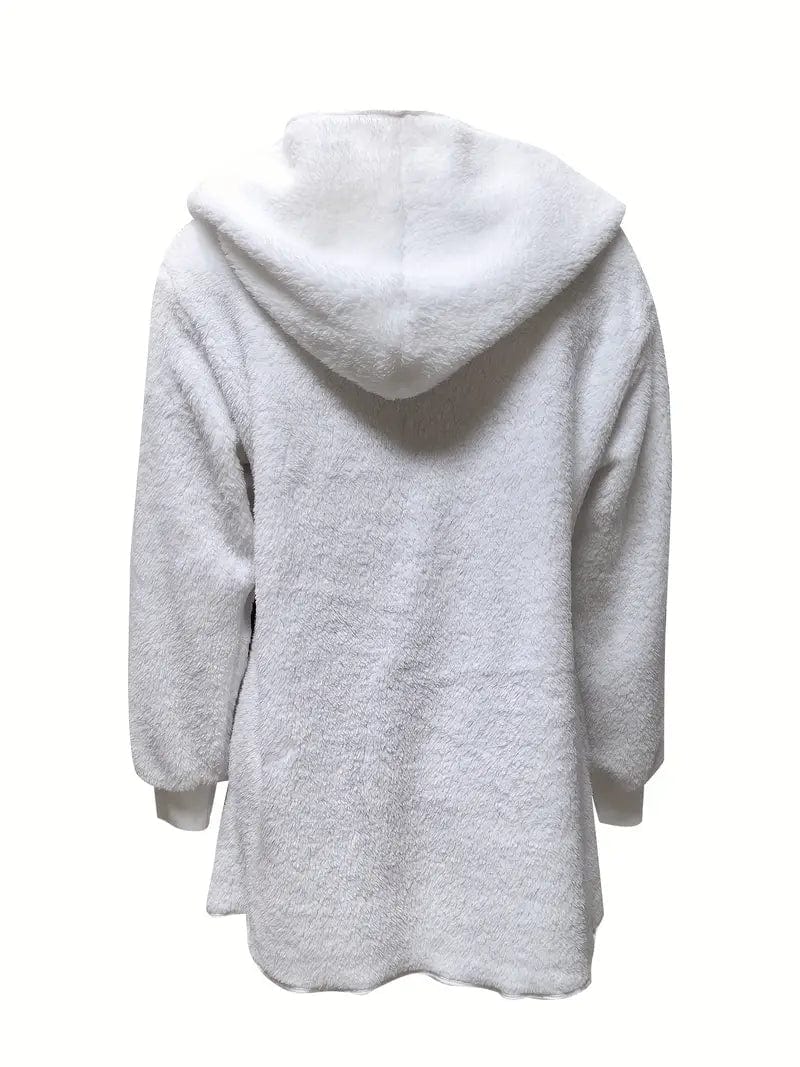 Cozy Hooded Teddy Coat for Fall & Winter, Women's Outerwear