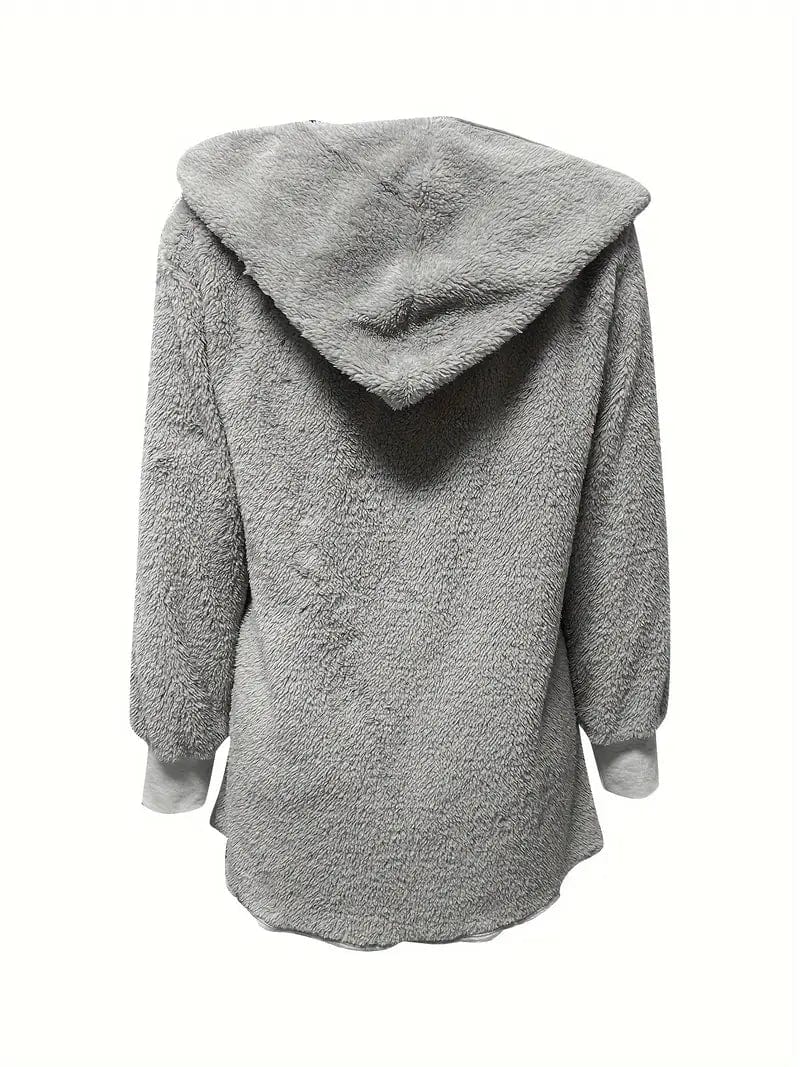 Cozy Hooded Teddy Coat for Fall & Winter, Women's Outerwear