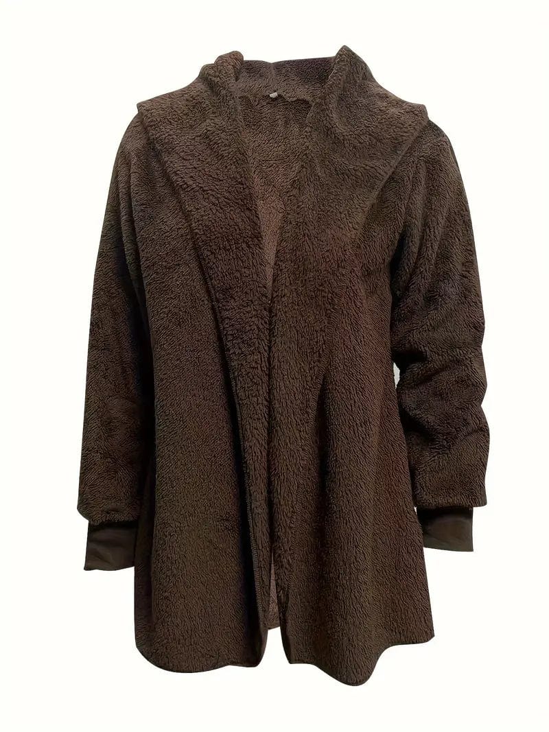 Cozy Hooded Teddy Coat for Fall & Winter, Women's Outerwear
