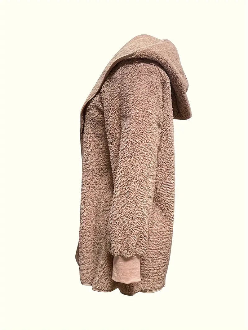 Cozy Hooded Teddy Coat for Fall & Winter, Women's Outerwear