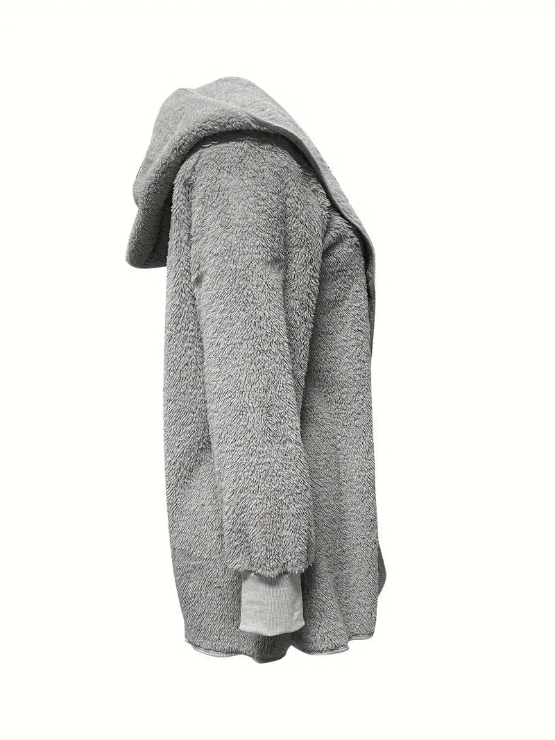 Cozy Hooded Teddy Coat for Fall & Winter, Women's Outerwear