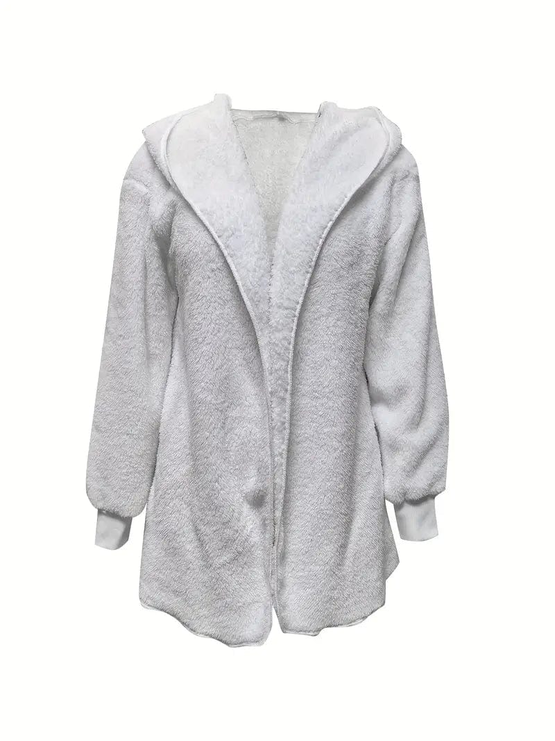 Cozy Hooded Teddy Coat for Fall & Winter, Women's Outerwear