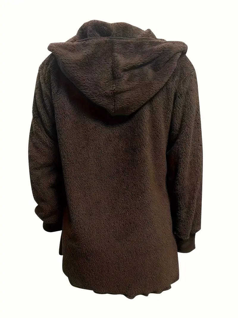Cozy Hooded Teddy Coat for Fall & Winter, Women's Outerwear