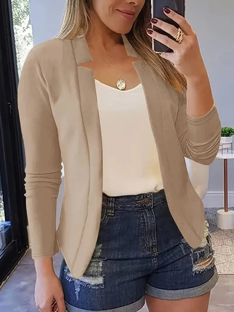 Sophisticated Long Sleeve Slim Fit Blazer for Women's Work Attire