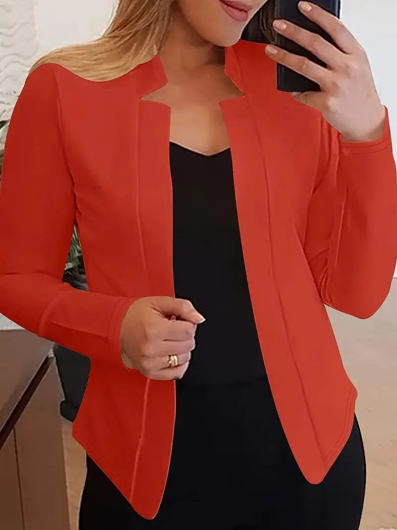 Sophisticated Long Sleeve Slim Fit Blazer for Women's Work Attire