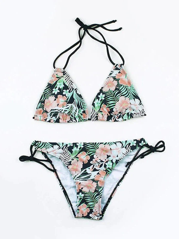 Stylish Backless Leopard Print Bikini Set for Women