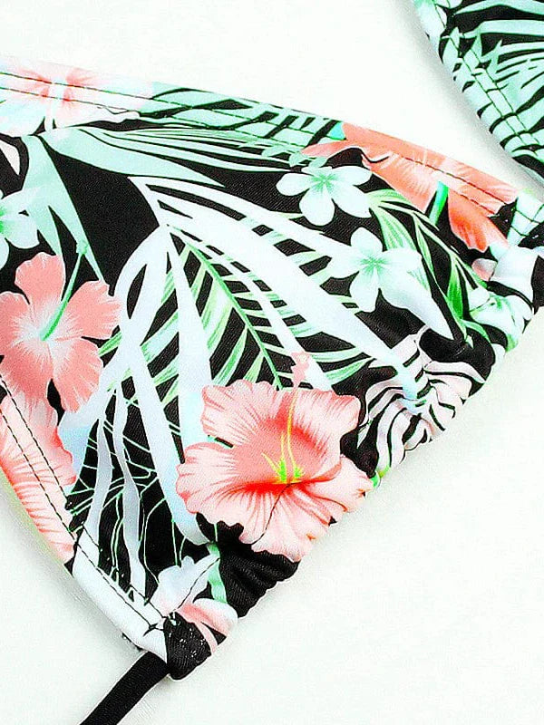 Stylish Backless Leopard Print Bikini Set for Women