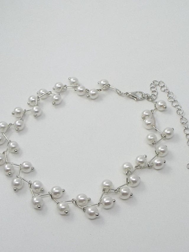 1 Piece Elegant Pearl White Choker Necklace for Women - Timeless Wedding Jewelry
