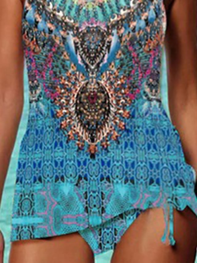 **Elevate Your Beach Look with Women's 2 Piece Printing Tankini Swimsuit**
