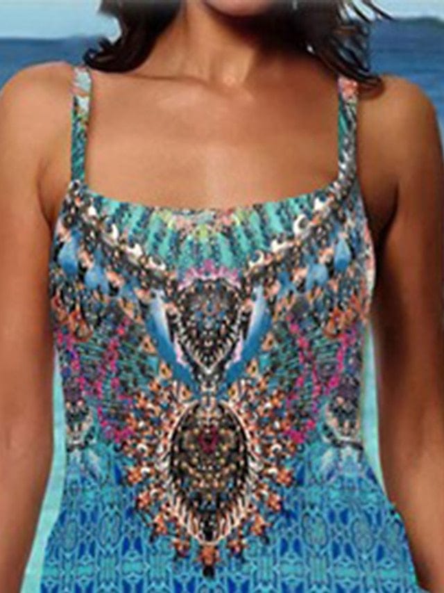 **Elevate Your Beach Look with Women's 2 Piece Printing Tankini Swimsuit**