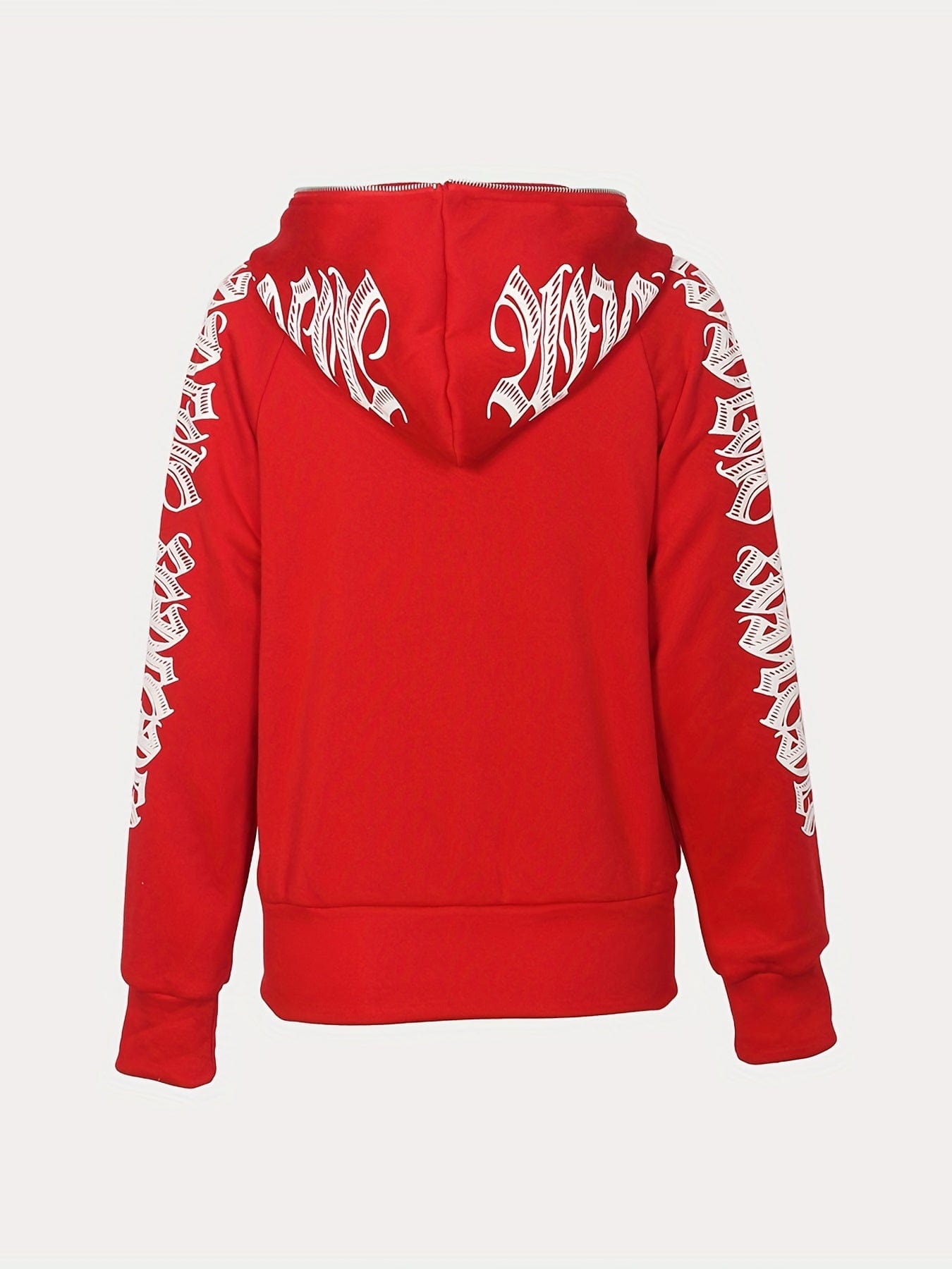 Y2K Style Letter Graphic Zip Up Long Sleeve Sports Hoodie