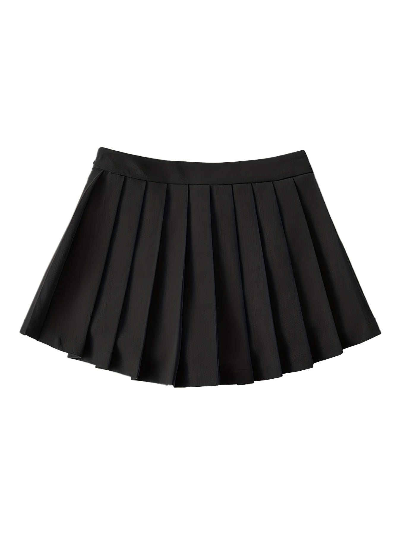 Y2K Style Solid Pleated Mid Waist Mini Dress