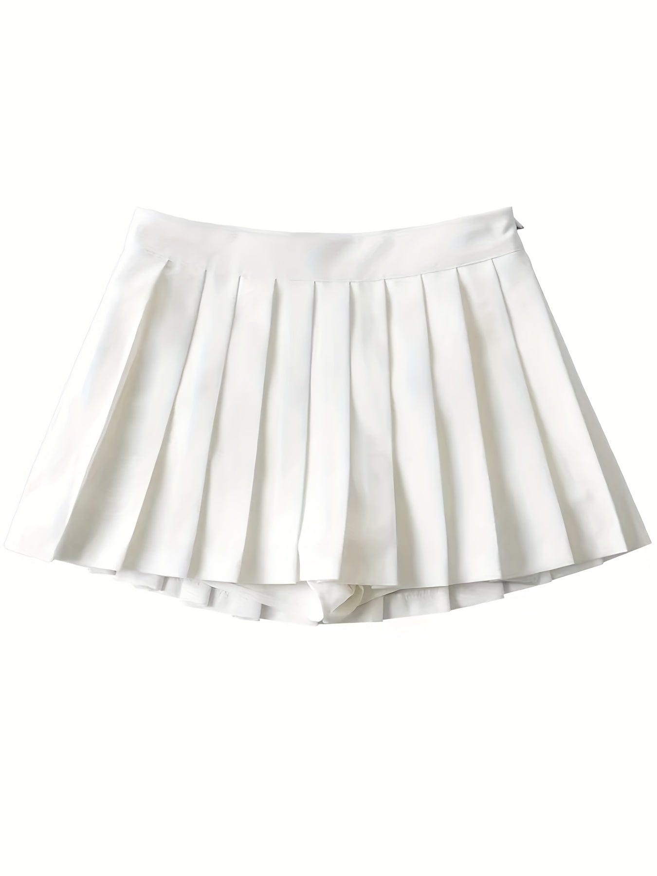 Y2K Style Solid Pleated Mid Waist Mini Dress