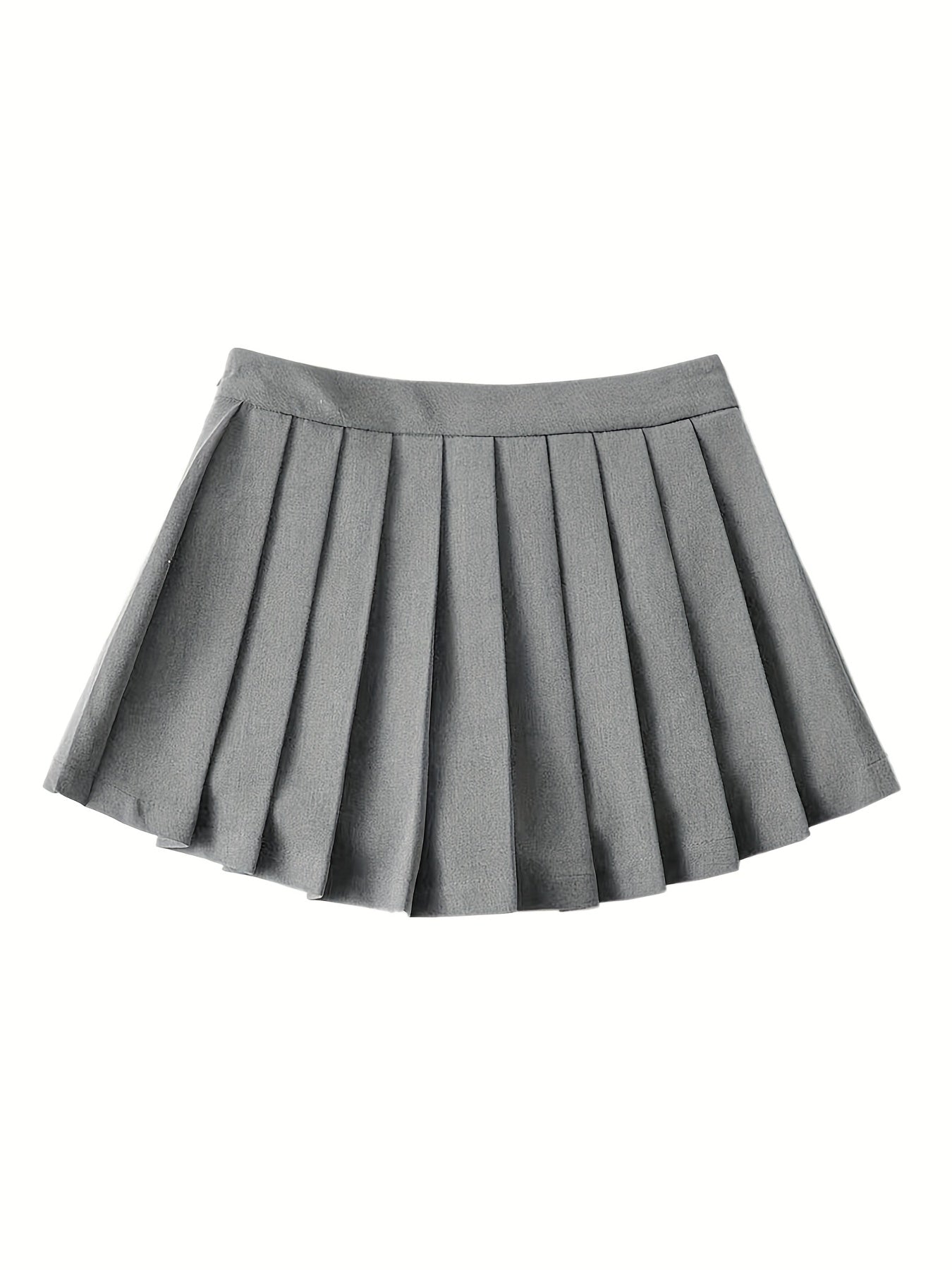 Y2K Style Solid Pleated Mid Waist Mini Dress