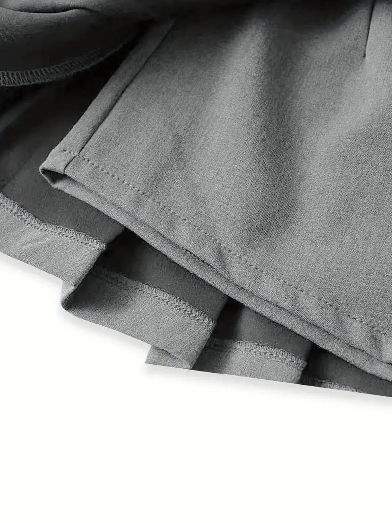 Y2K Style Solid Pleated Mid Waist Mini Dress