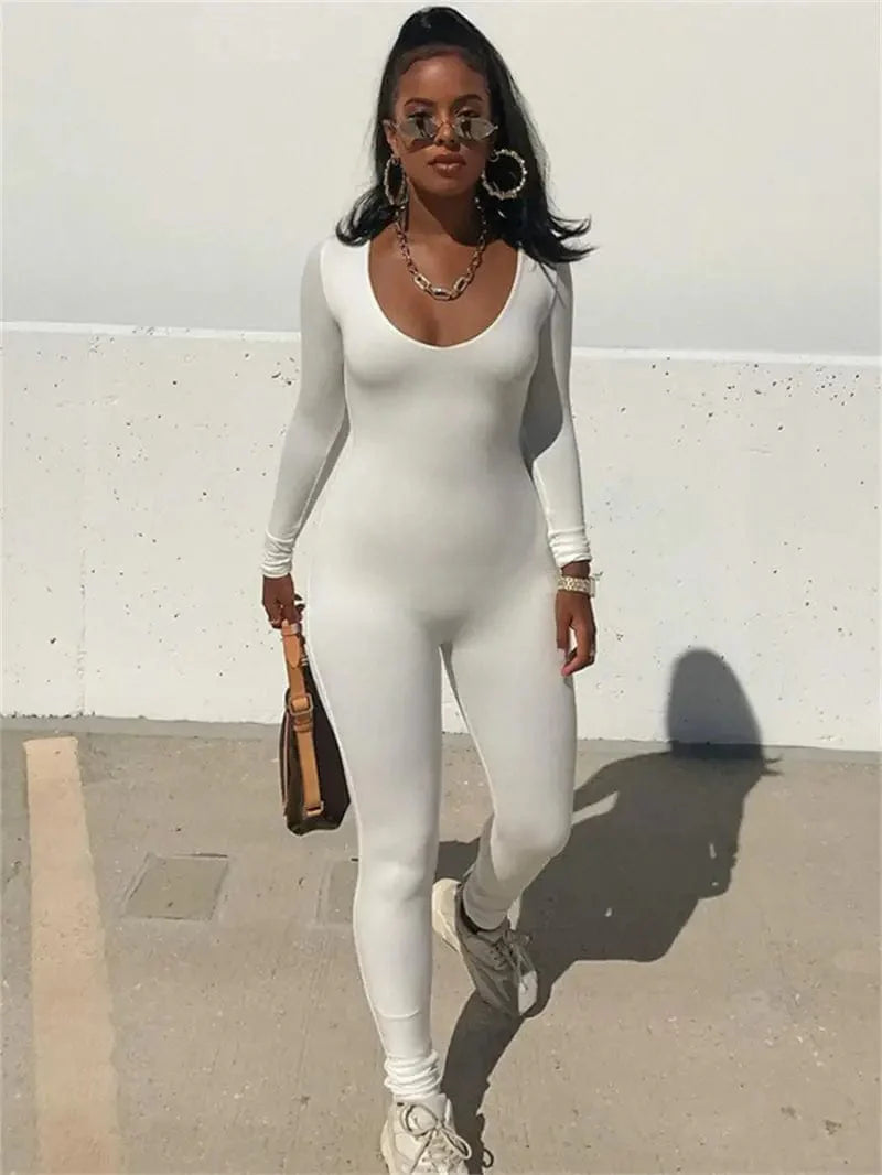 Yoga Skinny Seamless Crew Neck Bodycon Jumpsuit