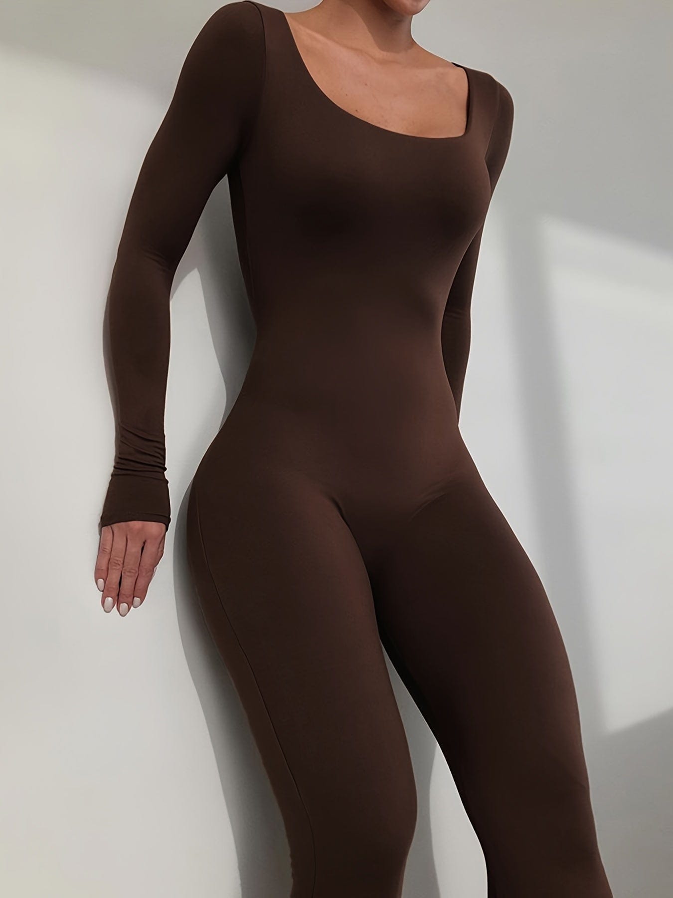Yoga Skinny Seamless Crew Neck Bodycon Jumpsuit