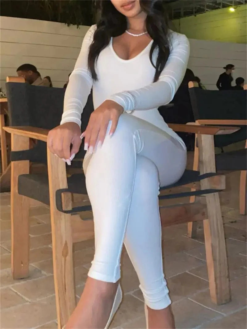 Yoga Skinny Seamless Crew Neck Bodycon Jumpsuit