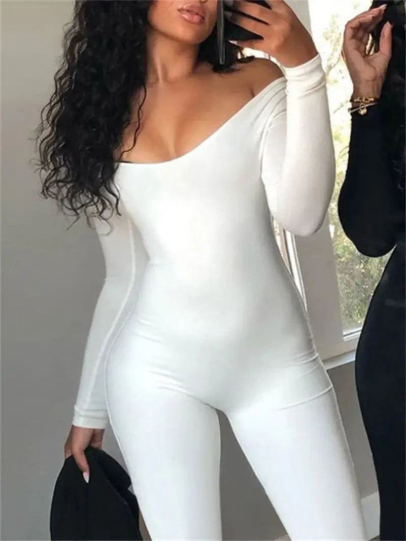 Yoga Skinny Seamless Crew Neck Bodycon Jumpsuit