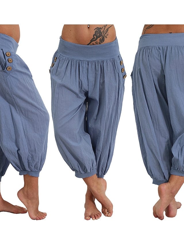 Yoga Pants with Side Pockets and Boho Style for Women
