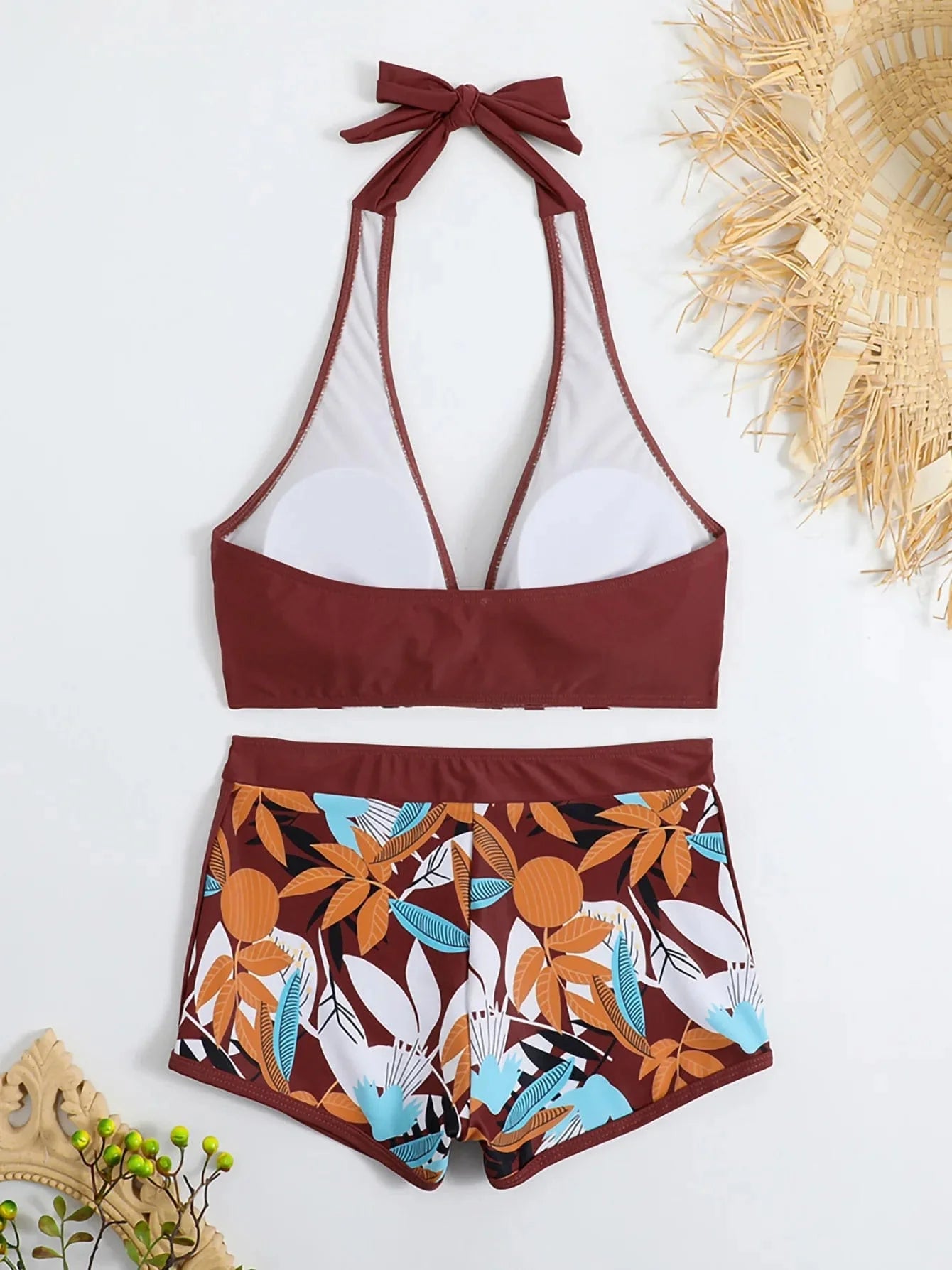 New Women's Bikini Sexy Split High Waist Swimsuit Lace Printed Solid Color Swimwear Women Bathing Suit