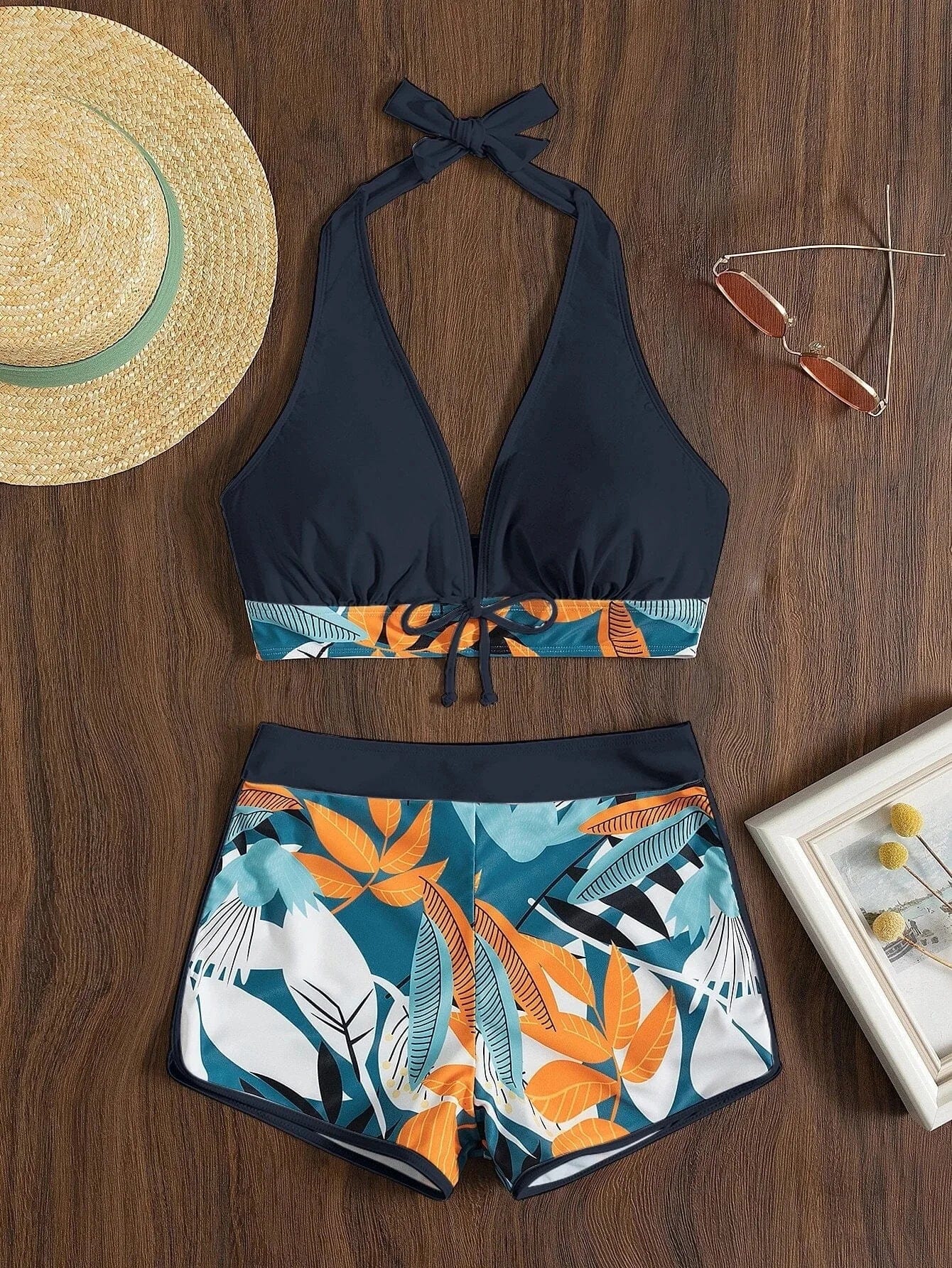 New Women's Bikini Sexy Split High Waist Swimsuit Lace Printed Solid Color Swimwear Women Bathing Suit